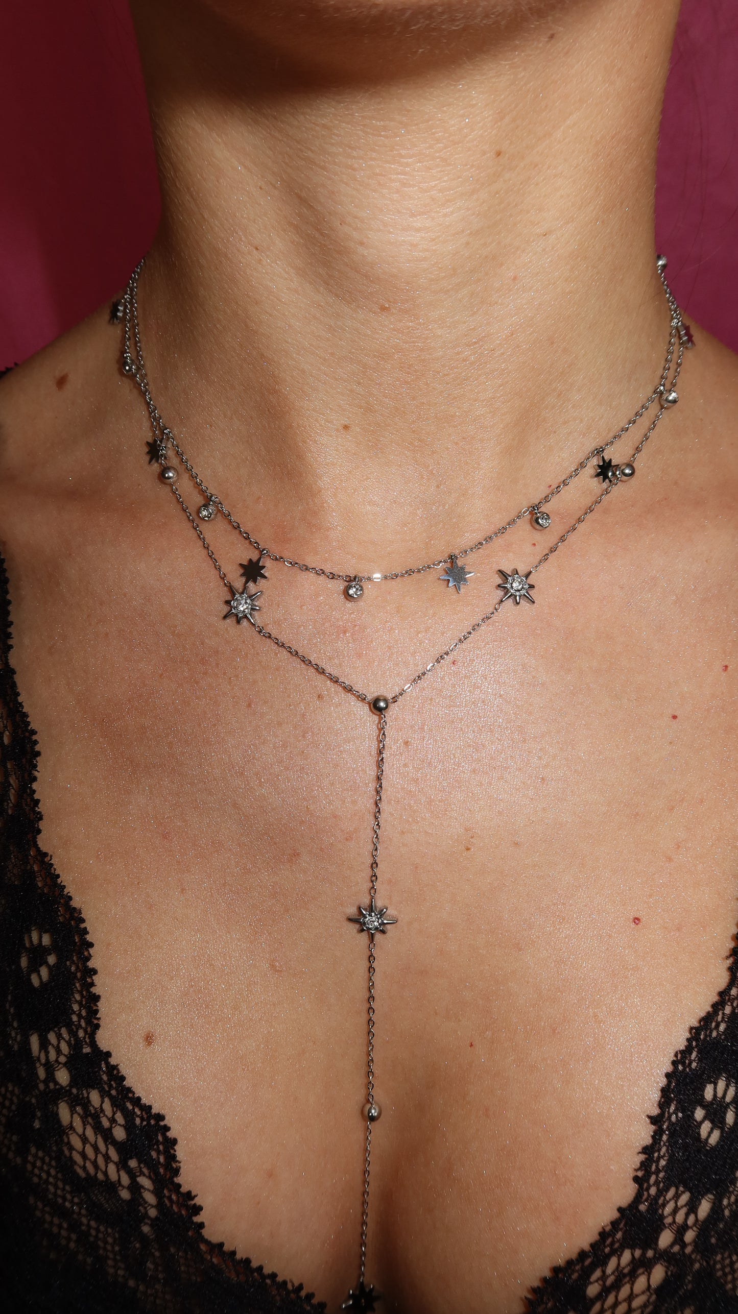 Collier Céleste argenté