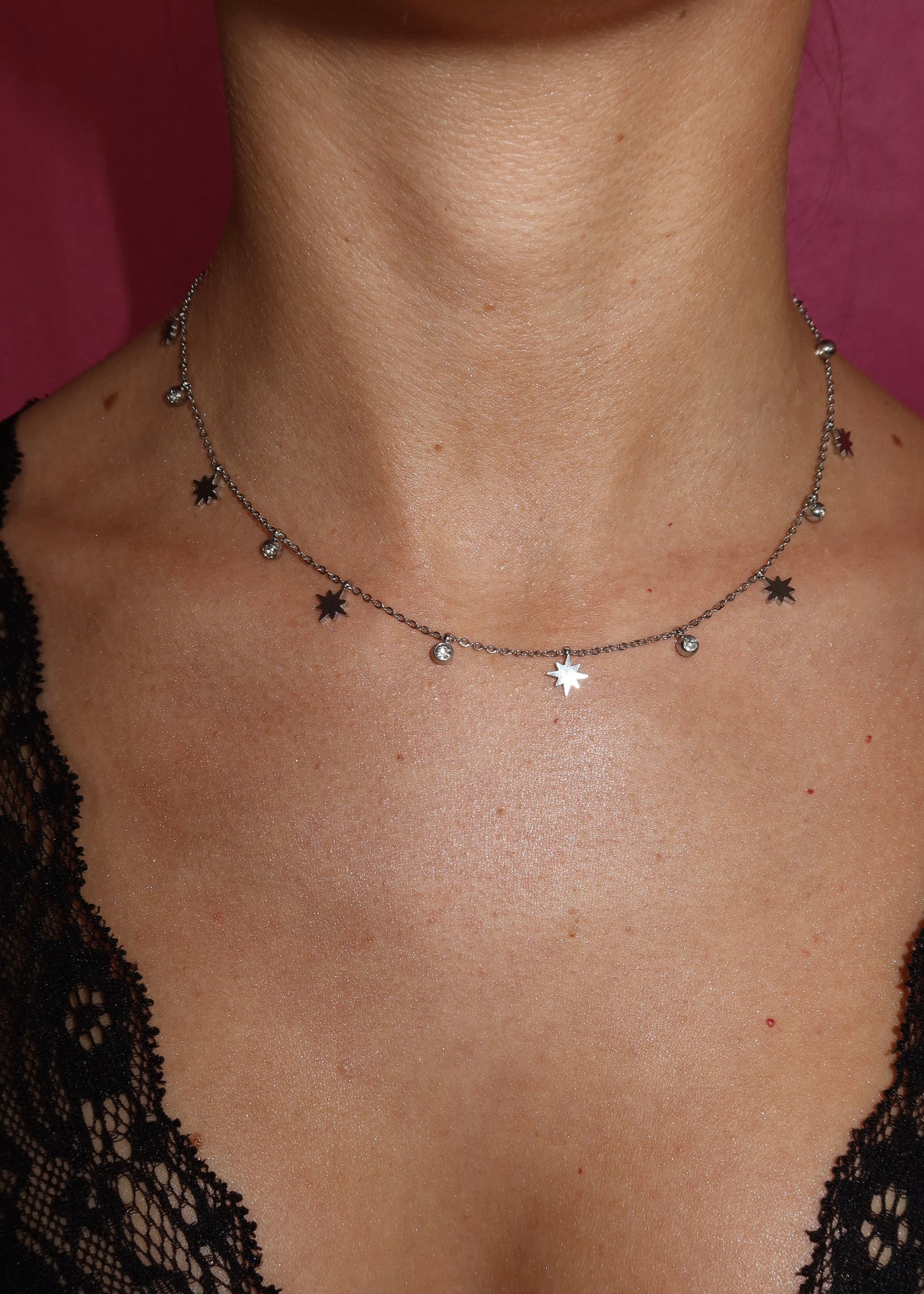 Collier Céleste argenté