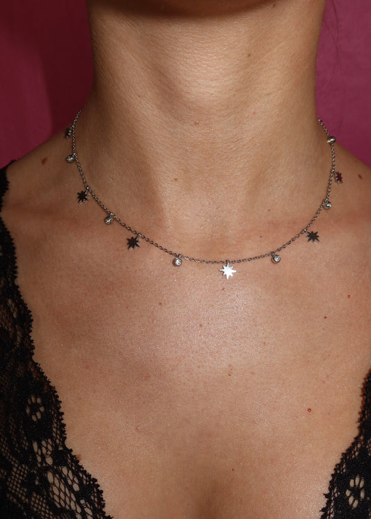 Collier Céleste argenté
